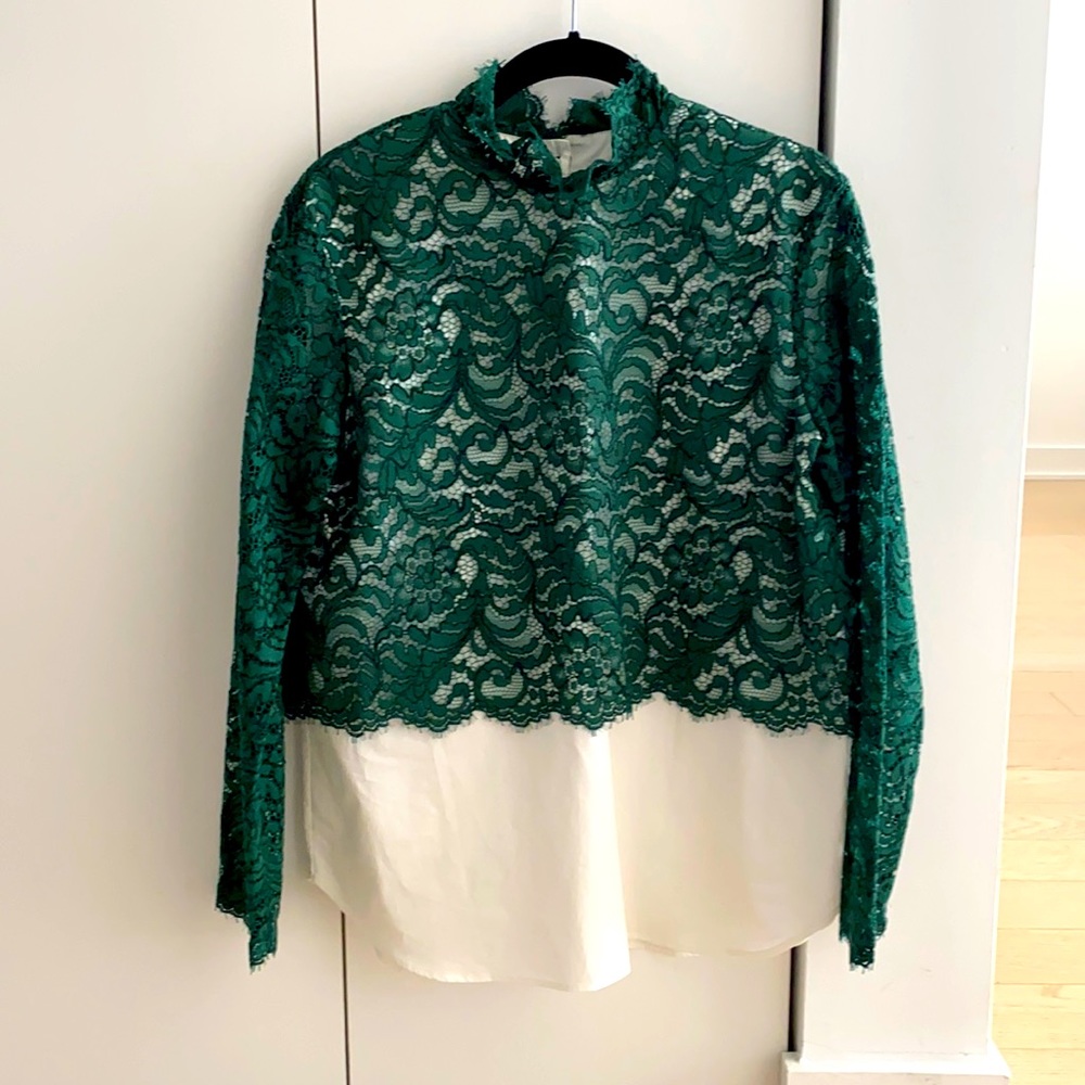Sandro Paris lace cotton blouse